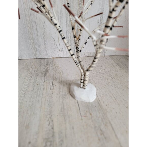 Dept 56 bare branch tree white stripped village accessory Xmas set - Picture 3 of 8